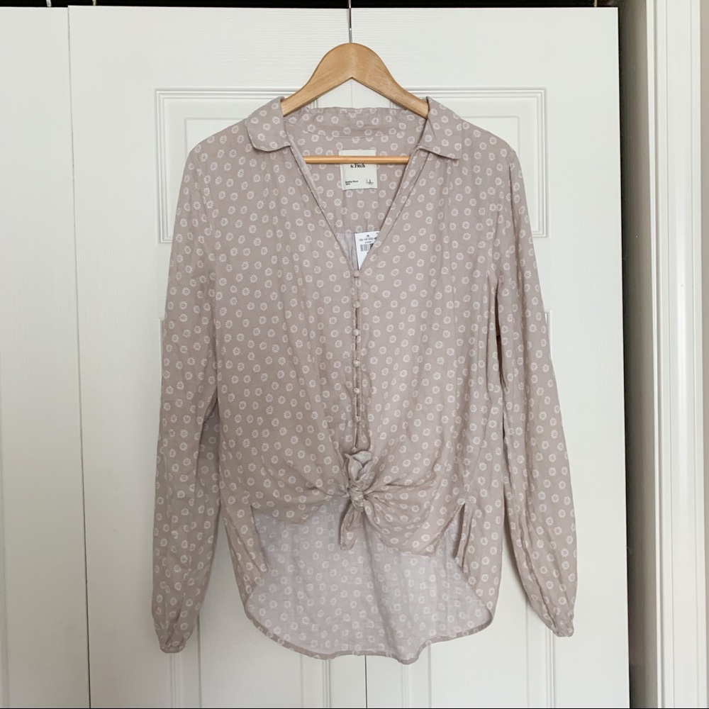 Abercrombie & Fitch Button Down Top, Tie Front